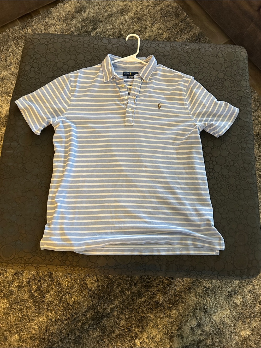 Polo by Ralph Lauren Light Blue and White Striped Short-Sleeve Polo